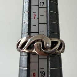 Vintage Size 8 Sterling Chain Link Ring 