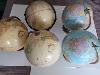Vintage Globe Collection - Replogle, Cram's, Globemaster$20 EACH

Diverse collection of five vintage globes includes brands such as Replogle, Cram's, 