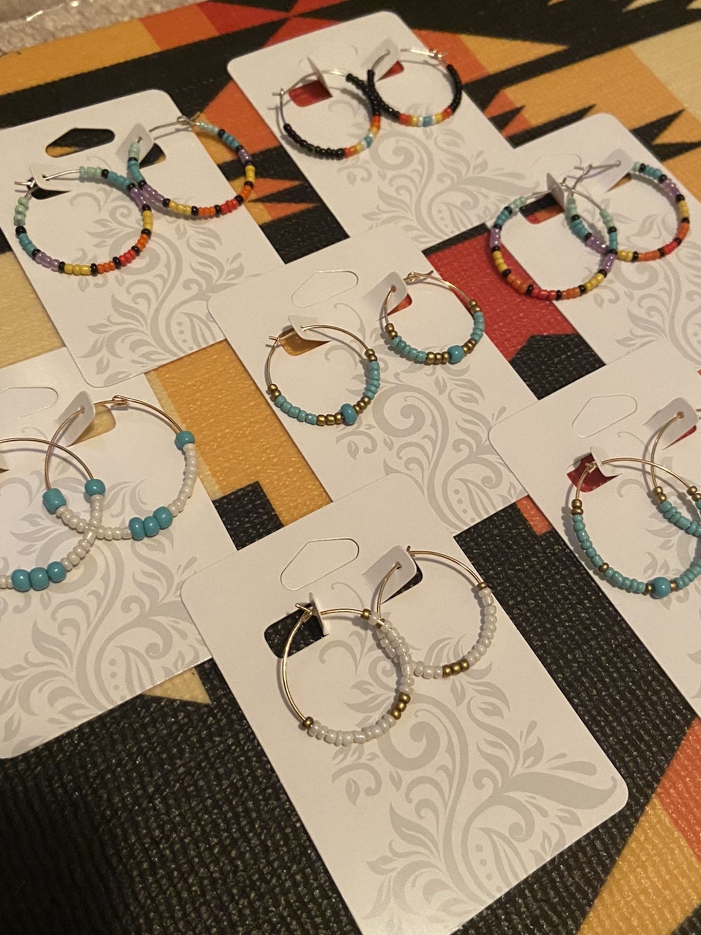 Pendleton and Turquoise beaded earrings