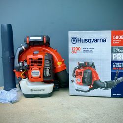 Brand new Husqvarna 580BTS 75.6-cc 2-cycle 1000-CFM 220-MPH Gas Backpack Leaf Blower