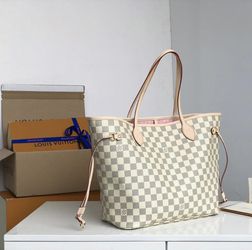 Louis Vuitton Neverfull MM Without Pouch in Damier Azur Rose Ballerine -  SOLD
