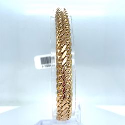14Kt Yellow Gold 8” Weave Bracelet 9.40g 8.6mm I-1984