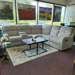 3 PC Reclining Sectional On Sale 