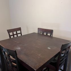 Talk Brown Wood Table & Chairs