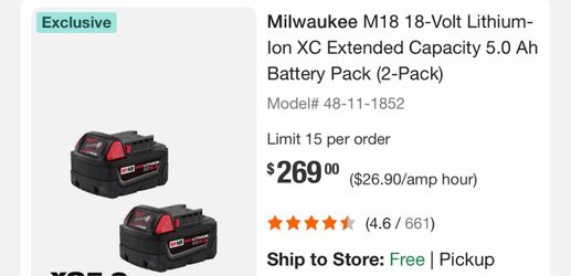M18 Milwaukee Battery
