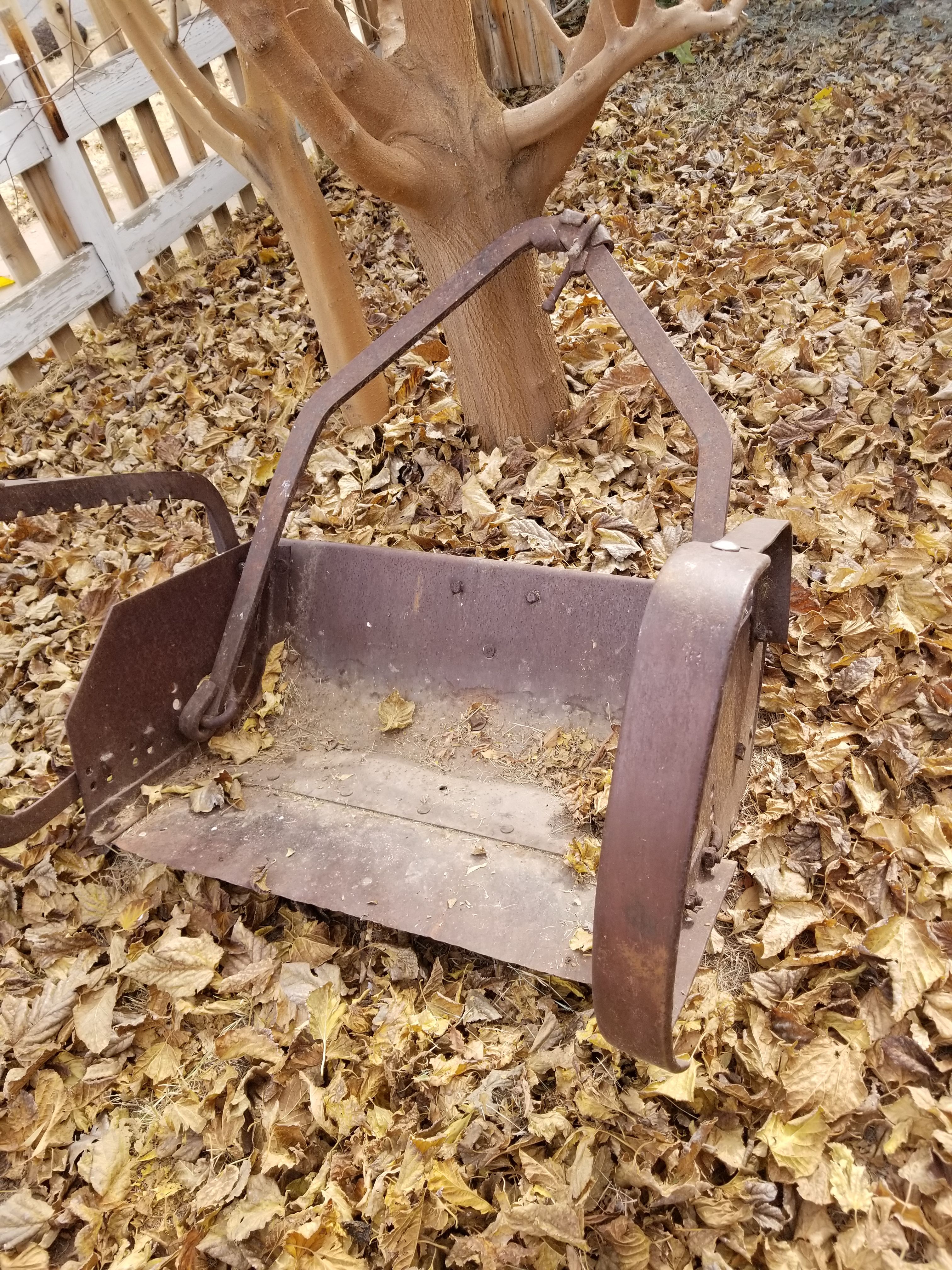 Antique steel horse drawn Fresno Scraper grader