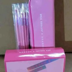 New Morphe X The Jeffree Star Eye Brush Collection 10 Brushes + Bag AUTHENTIC No Longer Made