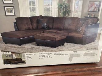 Beautiful Brown Fabric Sectional