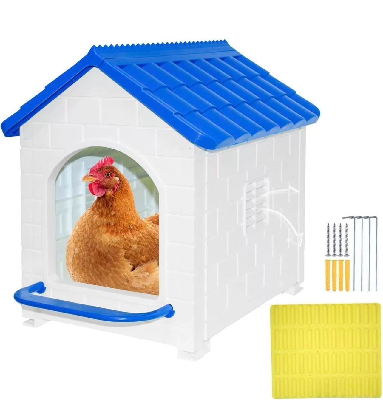 Waterproof Chicken Nesting Boxes for Chickens, Nesting Box for Laying Eggs, Washable Nesting Pad, Wall or Ground Mounted, Indoor & Outdoor Laying for