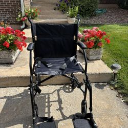 Medline Foldable Wheelchair - Lightweight 15 Lbs.