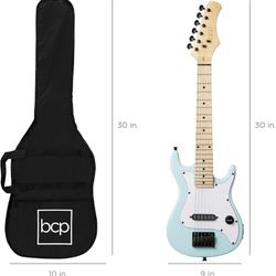 Kids Electric Guitar (Light Blue) Beginner Starter Kit
