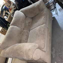 Couch And love seat. Some Stains From The Move, But Can Be Cleaned/shampooed!
