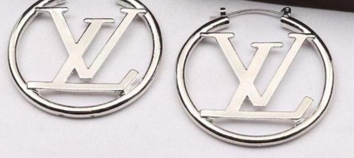 Silver LV Hoop Earrings