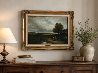 Framed original Oil Painting Landscape with Gold Frame