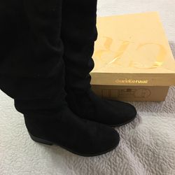 Charlotte Russe Black Suede Knee Boots 