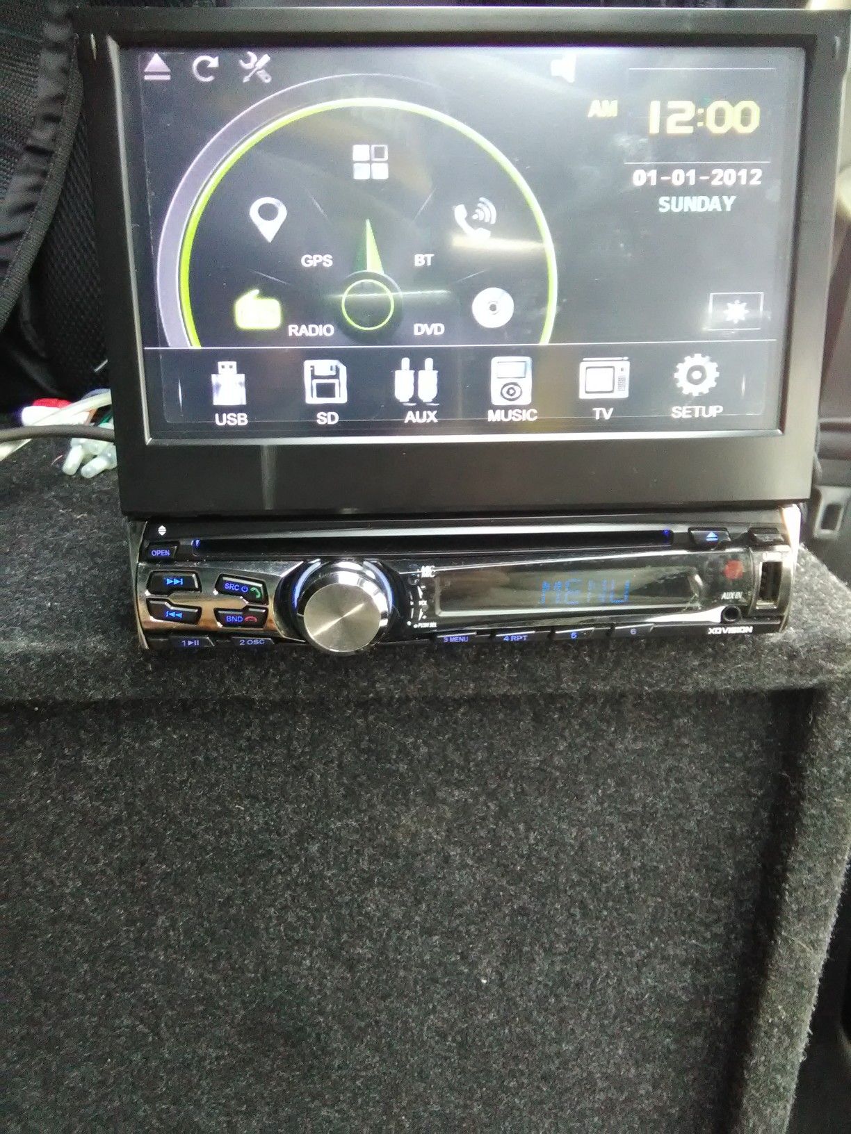 Xo Vision X358 7" Single-din In-dash Motorized Touchscreen Dvd Receiver With Bluetooth