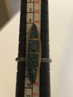 Vintage handmade turquoise ring Size 4 1/2