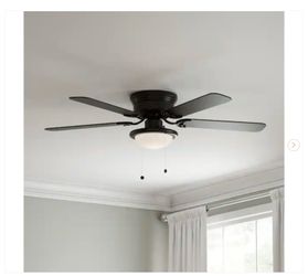 Hampton Bay Hugger 52 in. LED Indoor Black Ceiling Fan