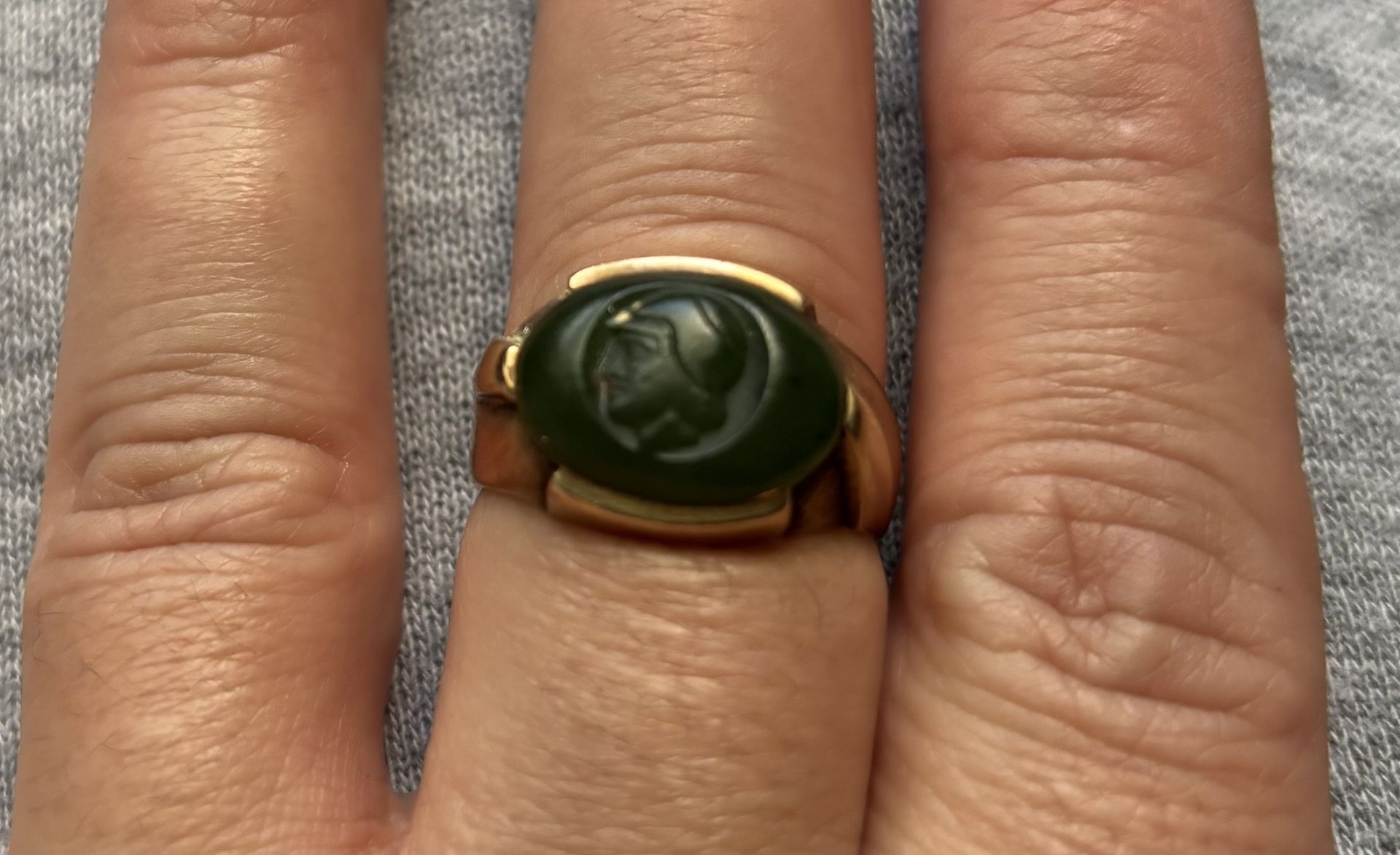 Antique Jade Gold Men’s Ring