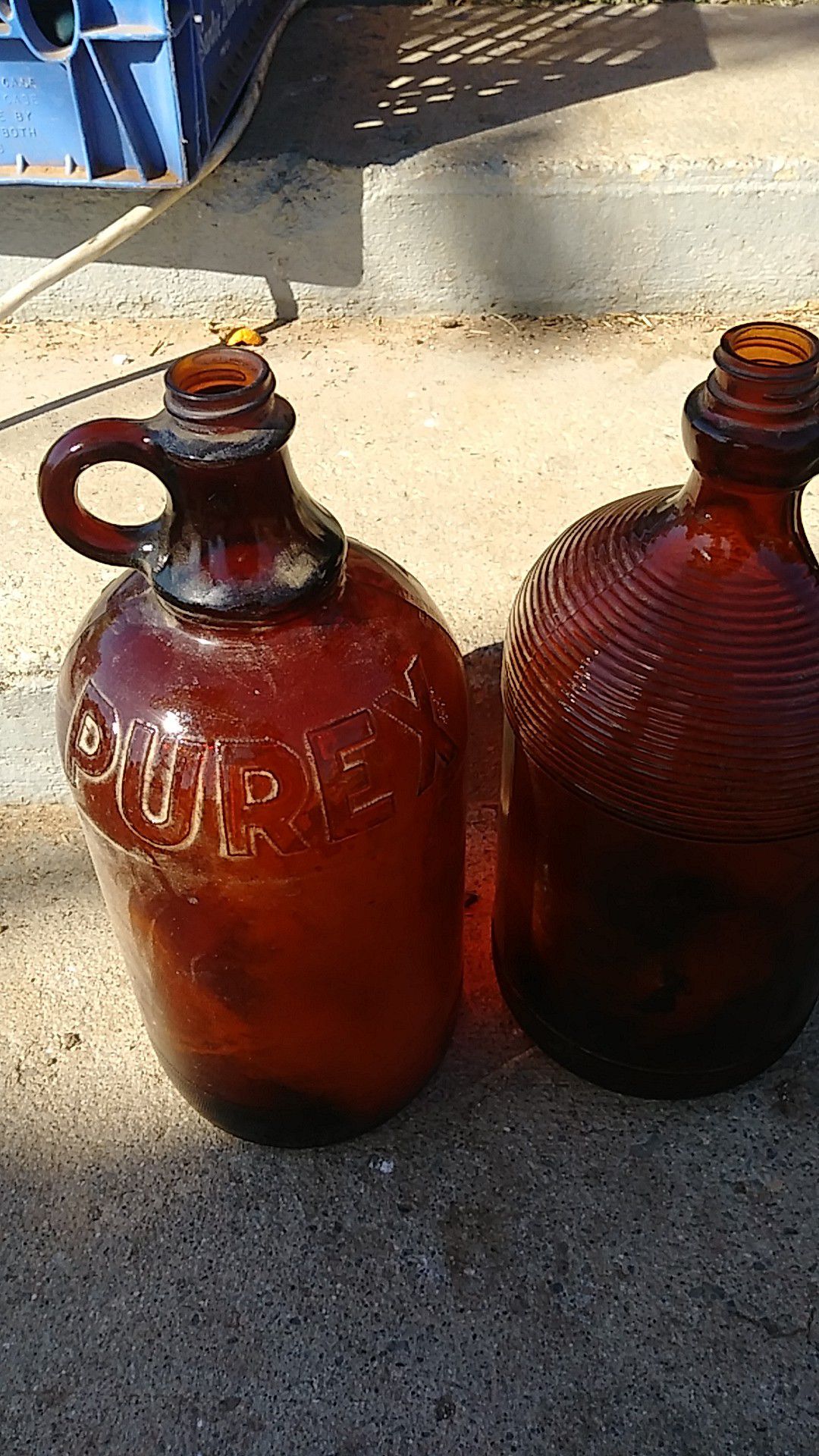 Antique Brown Purex glass bottles