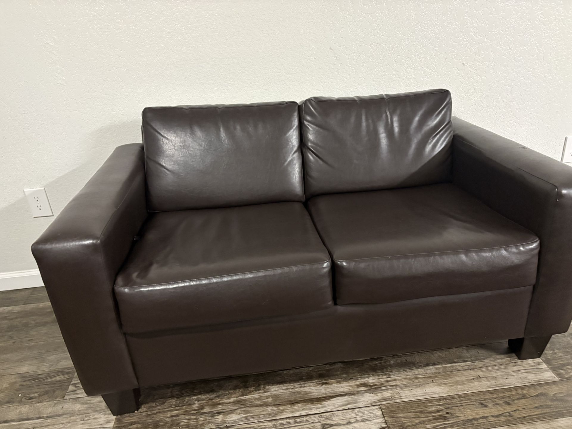Brown Leather Couch 