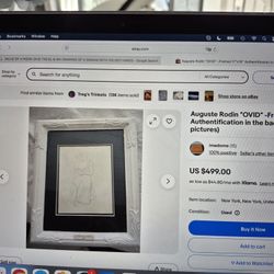 Beautiful Drawing Beautifully Framed By Rodin 1936 France