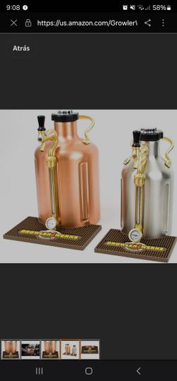 GrowlerWerks uKeg Carbonated Growler, 64 oz, Copper