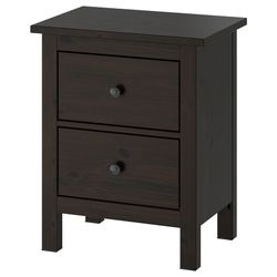 NEW IKEA HEMNES 2-Drawer Nightstand – Black-Brown – Original Box