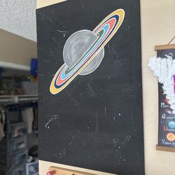 Large Colorful Planet Ring Painting Kids Room