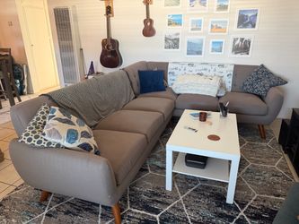 Grey L-Shape Sectional Couch