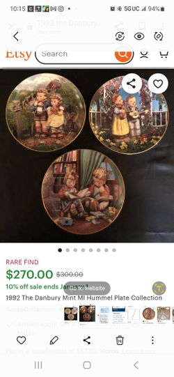 M.J. Hummel 12 Piece Danbury Mint Collectors Collection Plates And Stands 