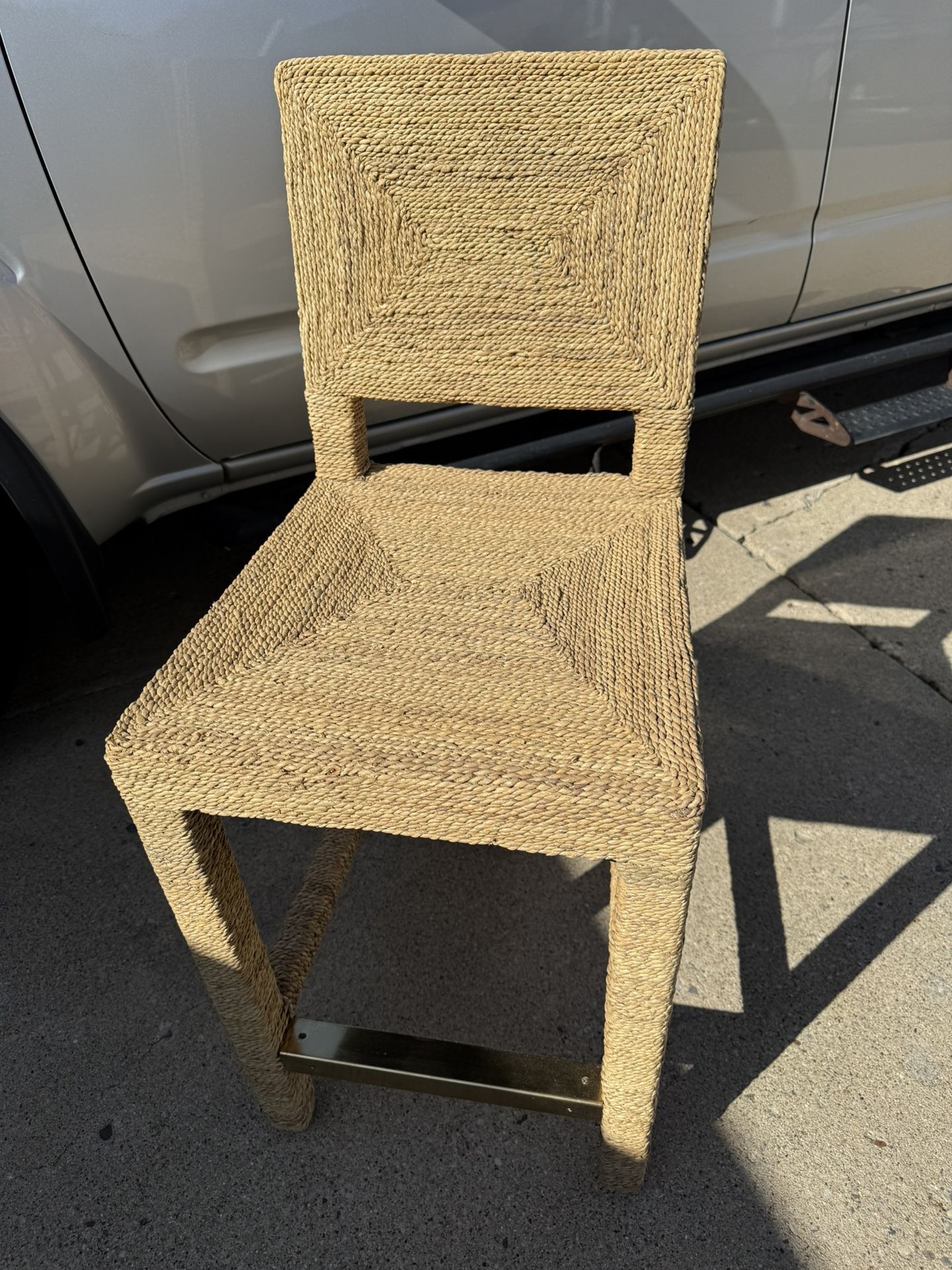 Natural Seagrass Stool, Counter Height