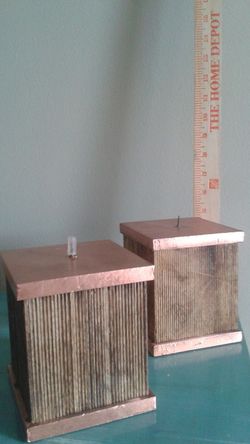 Set of 2 rustic candle holders