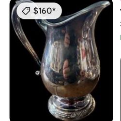 Antique Silver Water Pitcher