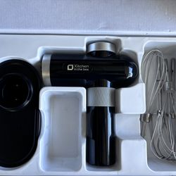 Kitchen in the box Cordless Rechargeable Hand Mixer for Kitchen, Portable Handheld Electric Mixer with Beaters, Whisks, 6-Speed Digital Display, Charg
