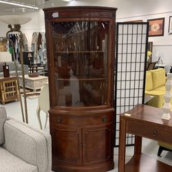 Ornate Wooden Corner Cabinet