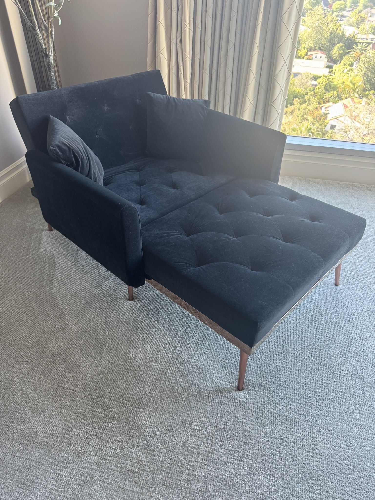 Black Suede Recliner