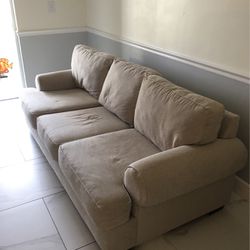 Beige 78” Long Couch