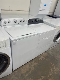 Used Whirlpool Washer and Gas Dryer Top Load Agitator Big Capacity