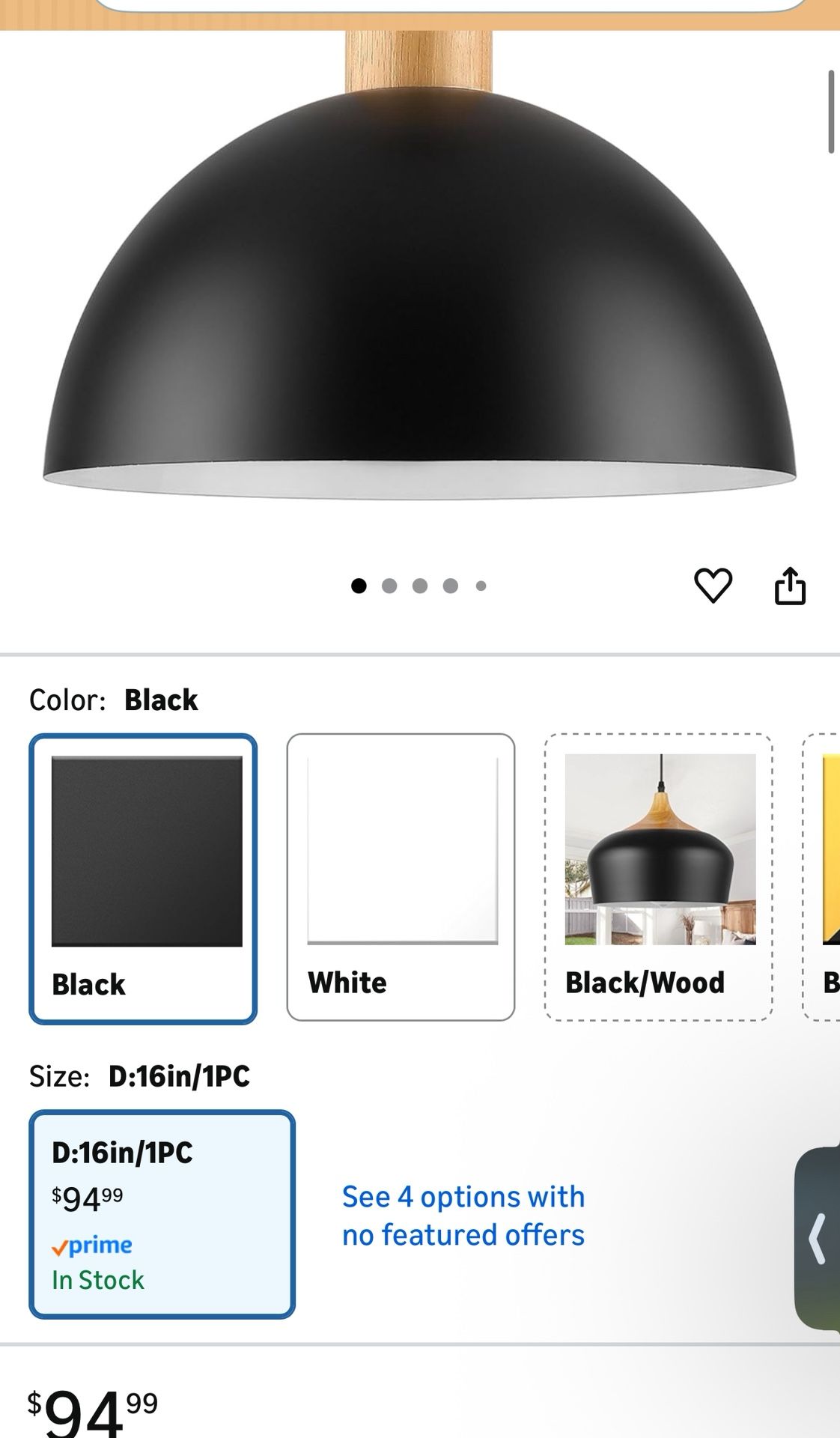 Brand New Modern Two Tone Pendant Light