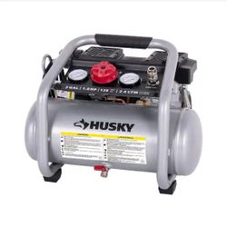 Husky 2 Gal. 135 PSI Portable Electric Oil-Free Quiet Jobsite Air Compressor with Dual Pressure Gauges and 1-Quick Coupler=627