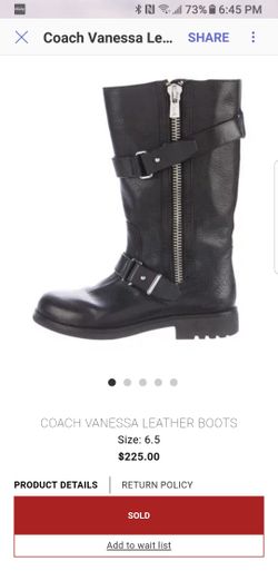 Brand new authentic coach leather boots