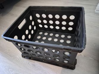 Sterilite File Folder Crate, Multi-Purpose Plastic Storage Bin, Black