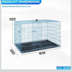 “42” Double Door Dog Crate + Matching Crate Cover”
