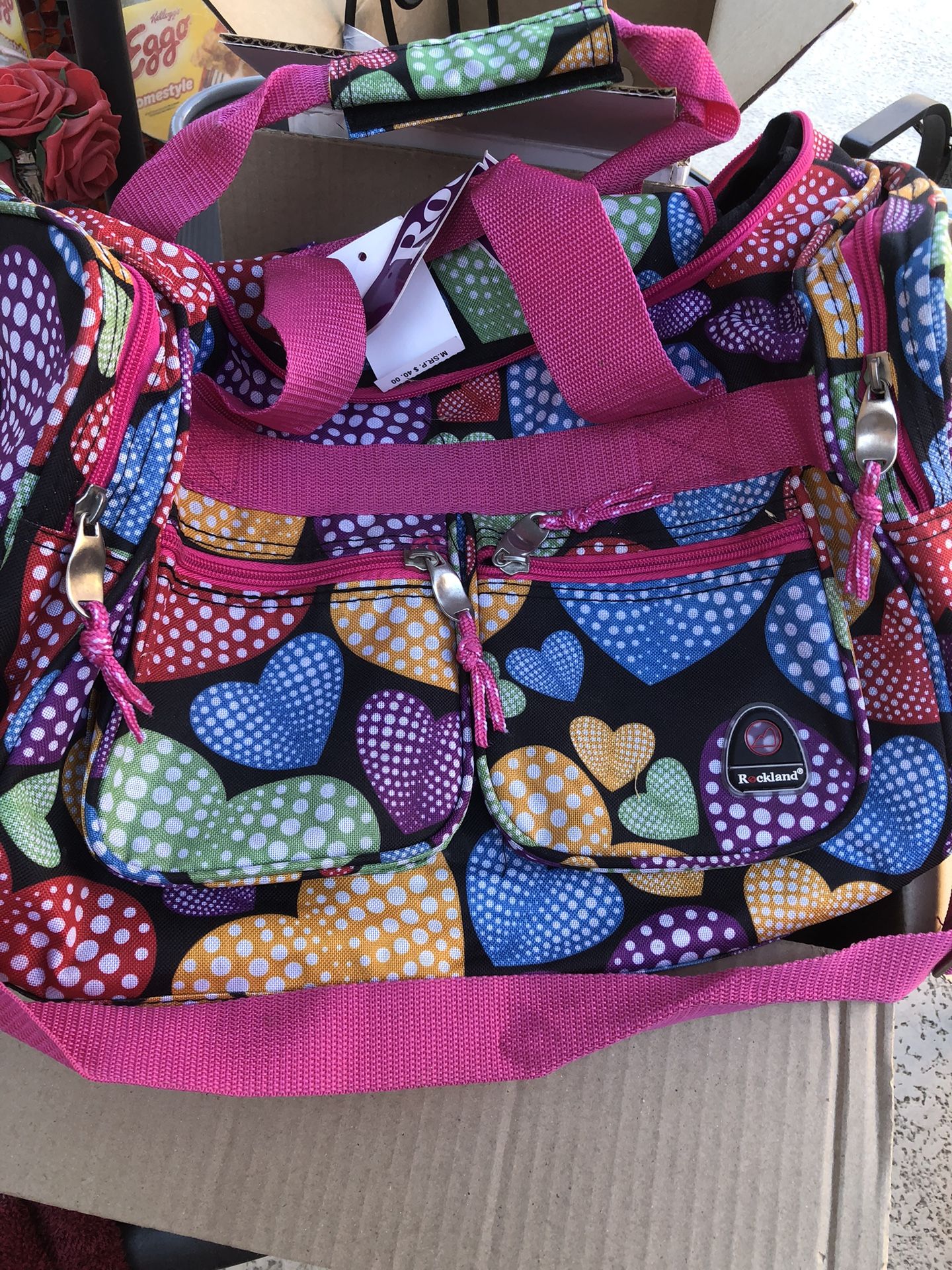 Duffle Bag Rock land Heart Pattern