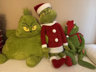The Grinch Plush Lot Of 3 Large Stuffed Animal Huge Pillow