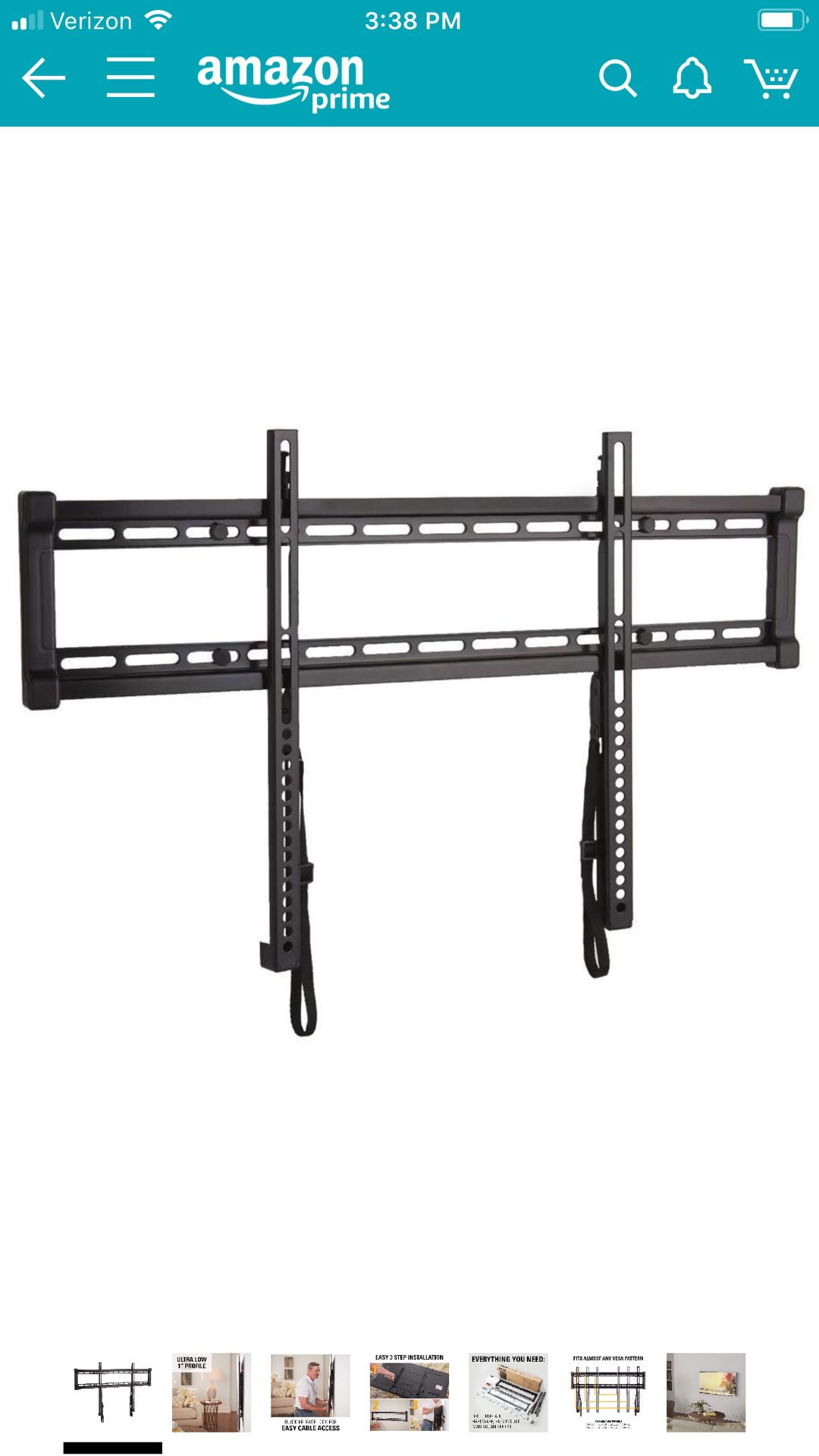 Sanus Super Low Profile Fixed Position TV Wall Mount Bracket for 40" - 80" TVs - Features Slim 1” Profile, Easy Access To Cables, Simple Install - OL