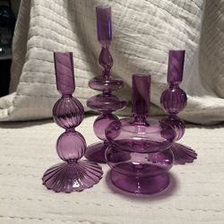 Beautiful Glass Candle Holders Or Silk Flower Vases