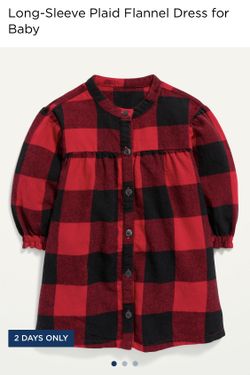 Long-Sleeve Plaid Flannel Dress 