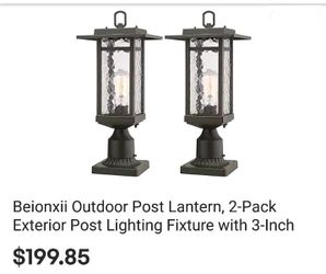 Beionxii Outdoor Post Lantern, 2 Pack Exterior Post Light Fixture